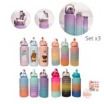 termo motivacional trio 2lt + 900ml + 450 ml pines y stiker