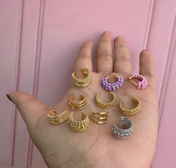 Aretes Ear Cuff en Rodio