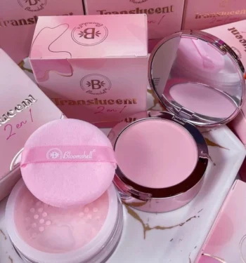 Polvo Suelto Pink o Natural Translucent 2 en 1 Mini  Bloomshell